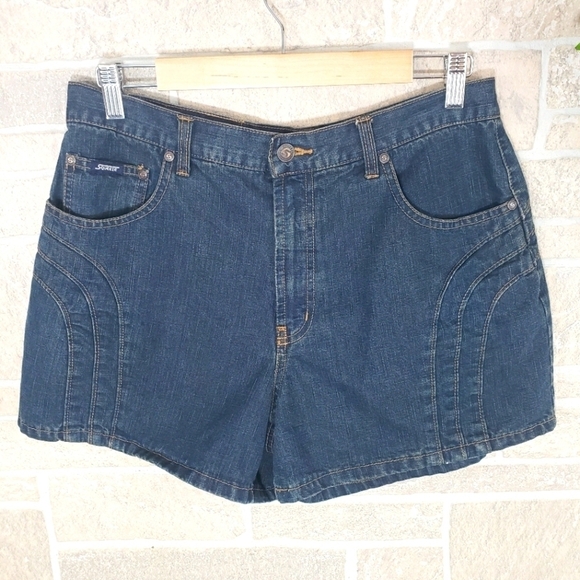 SQUEEZE High Waist Stretch Jean Shorts Size 12 - Picture 1 of 7
